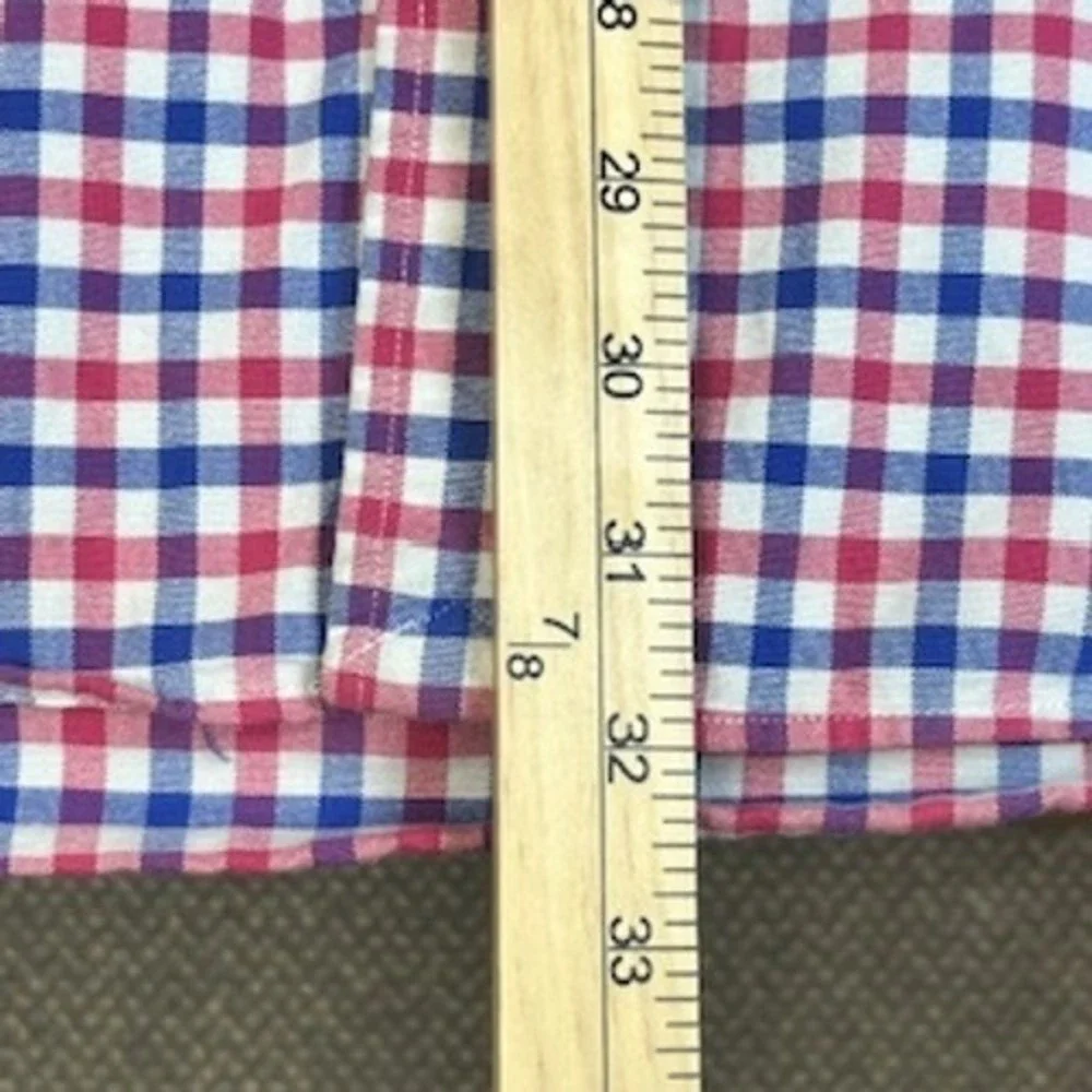 Ralph Lauren Mens Gingham Button Down Shirt Long Sleeve Red Blue White XXL‎ TTG